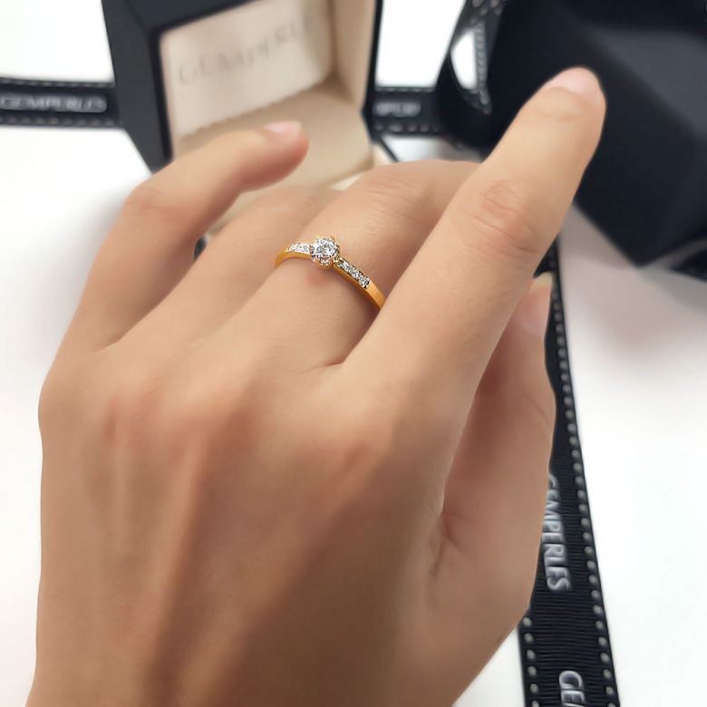 Anello Solitario Composto Portami - Oro Giallo & Diamanti | Gemperles - 8