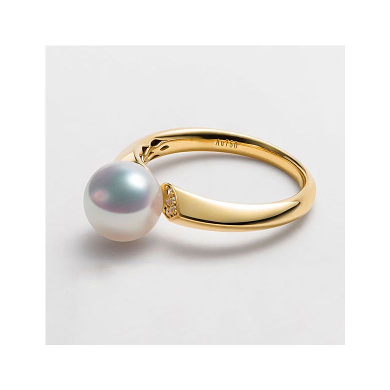 Ciondolo, anello e orecchini Sarah Bernhardt. Perle Akoya, oro giallo, diamanti - 11