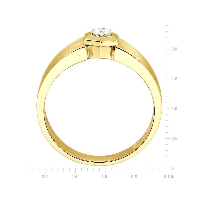 Anello per Uomo Oro giallo & Diamante solitario. Motivo esagonale | Capitaine - 6
