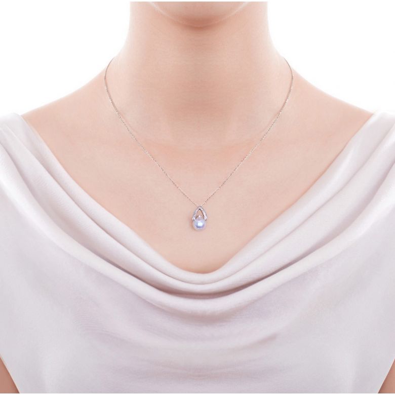 Ciondolo e Orecchini Masako dal Giappone. Perle Akoya, Oro bianco, diamanti - 2