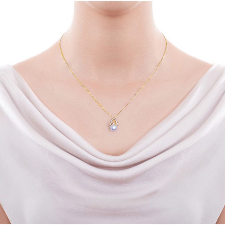 Ciondolo e Orecchini Masako dal Giappone. Perle Akoya, Oro giallo, diamanti. - 2