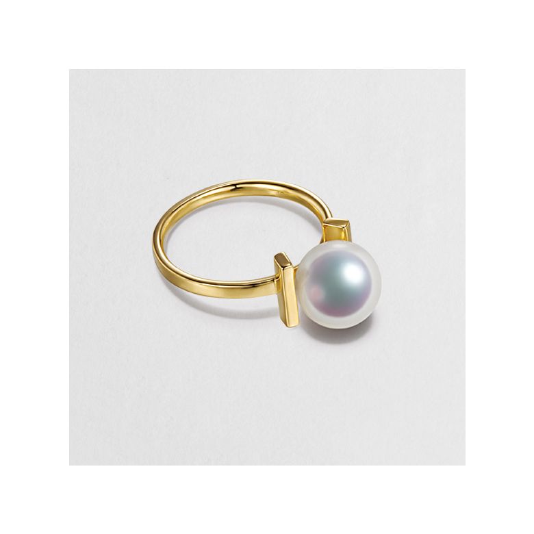 Anello Otohiko - Oro Giallo e Perla Akoya Giappone - 7