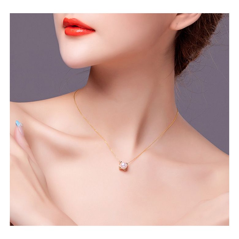 Ciondolo Morita - Oro Giallo e Perla Akoya Bianca - 2