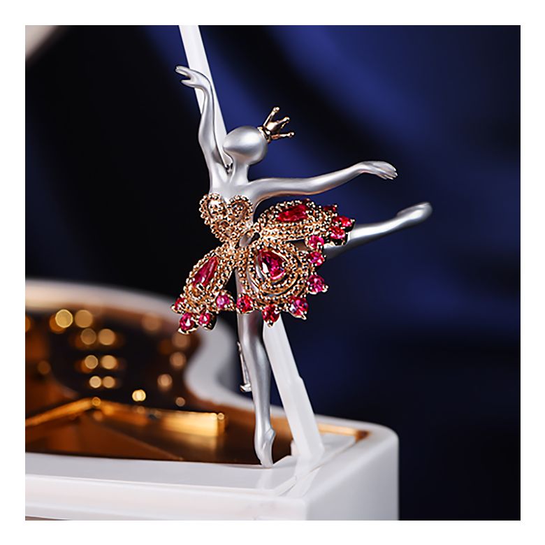 Ciondolo Princesse Ballerina - Broche Oro bianco - Rubini - 7