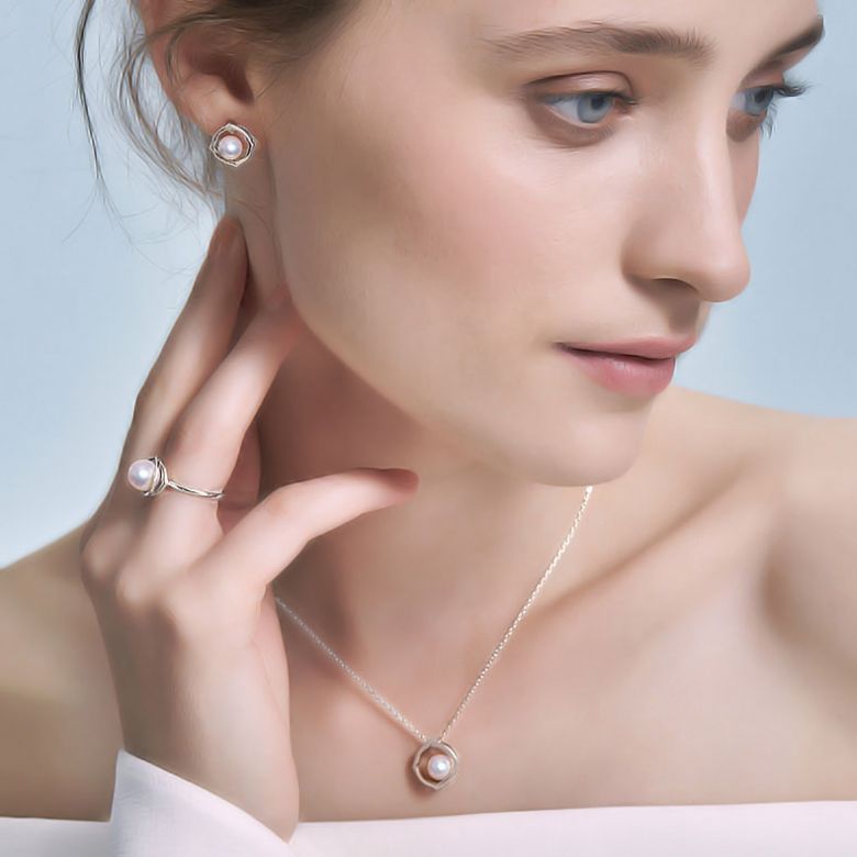 Anello Coco - Oro Bianco e Perla Akoya Giappone - 2