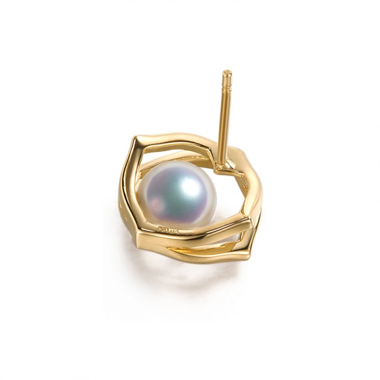 Orecchini A Lobo Coco - Perle Akoya Bianche 6/6.5mm AAA - Farfalla Oro Giallo - 6