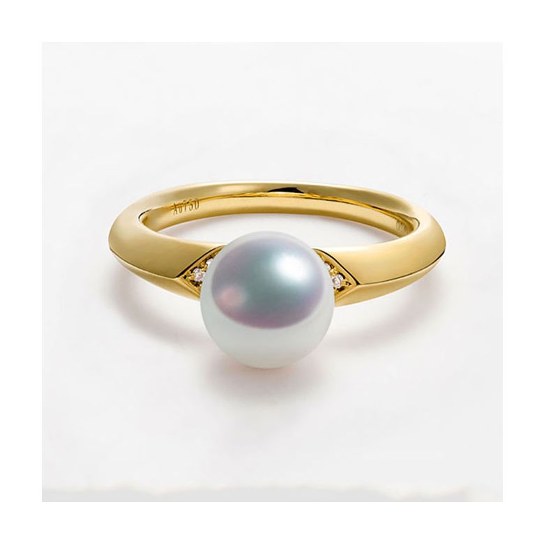 Ciondolo, anello e orecchini Sarah Bernhardt. Perle Akoya, oro giallo, diamanti - 12