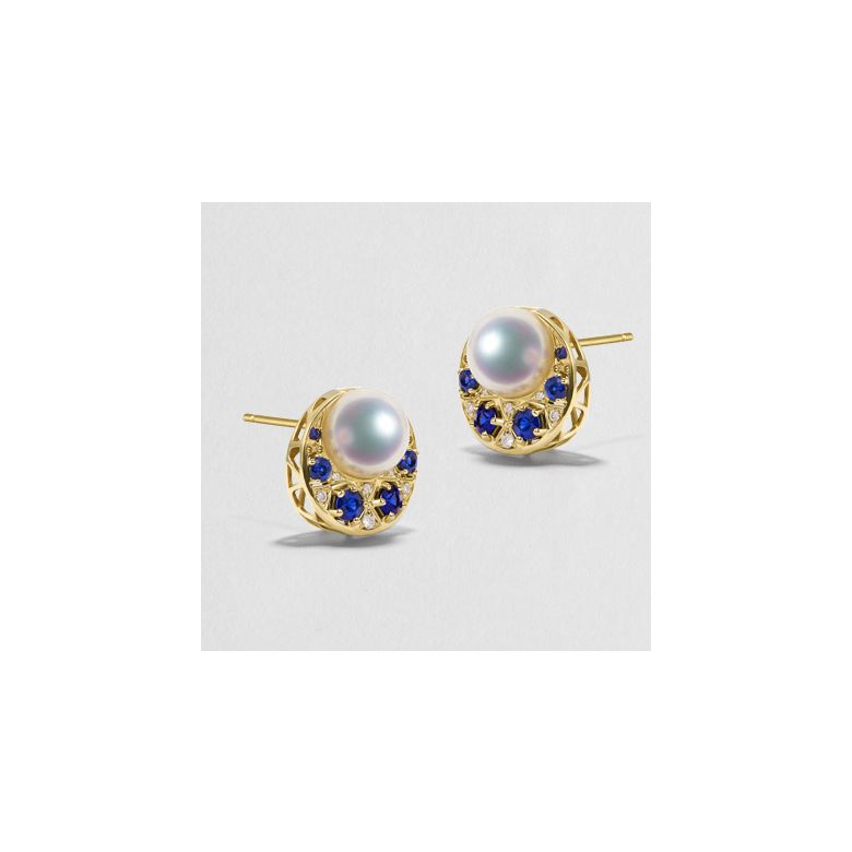 Orecchini Mikadzuki - Perle Akoya Bianche & Oro Giallo 18kt - 4