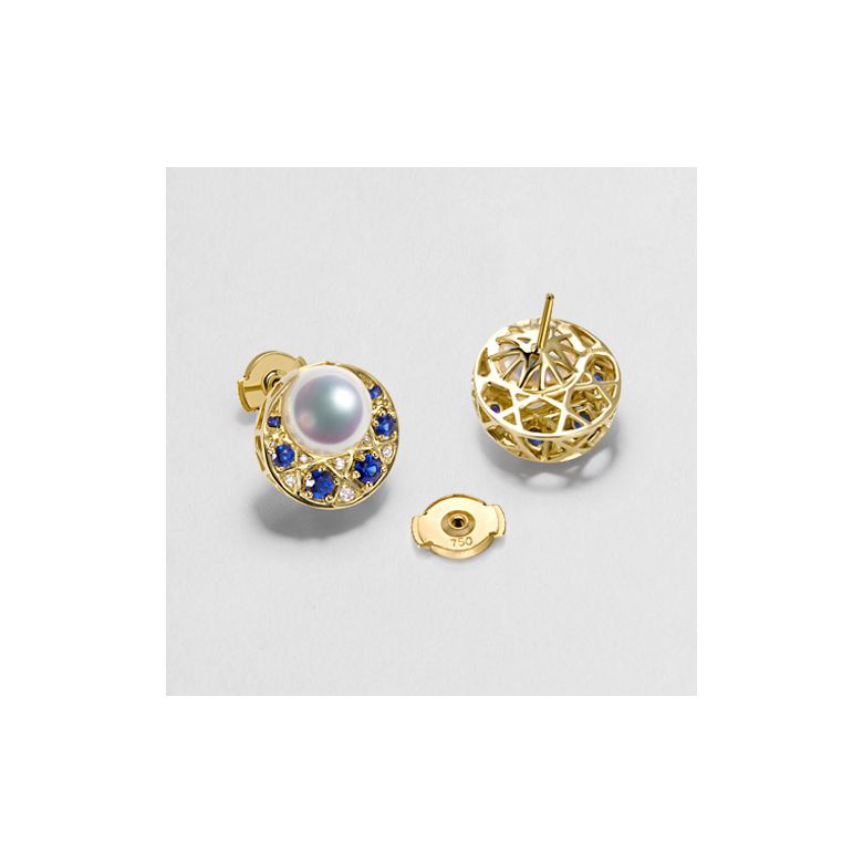 Orecchini Mikadzuki - Perle Akoya Bianche & Oro Giallo 18kt - 6