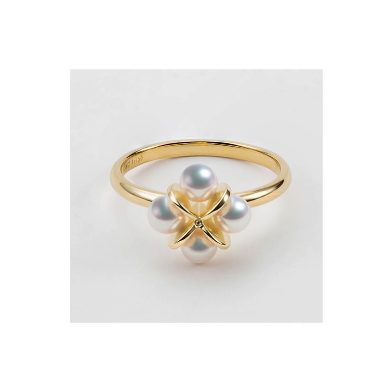 Anello Trèfle - Oro Giallo & Perla Akoya - 3