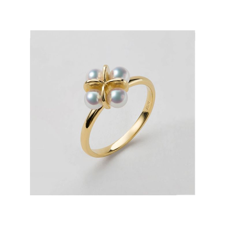 Anello Trèfle - Oro Giallo & Perla Akoya - 2