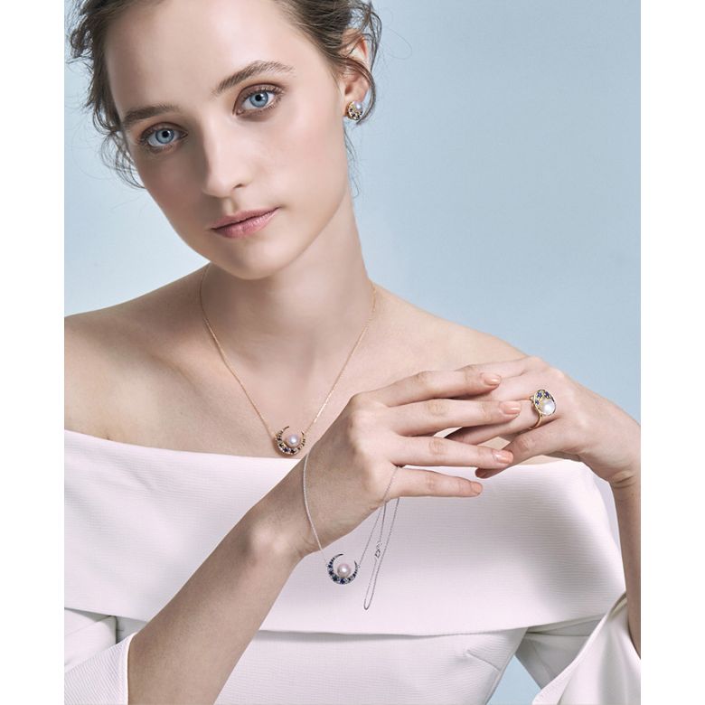 Orecchini Mikadzuki - Perle Akoya Bianche & Oro Giallo 18kt - 10