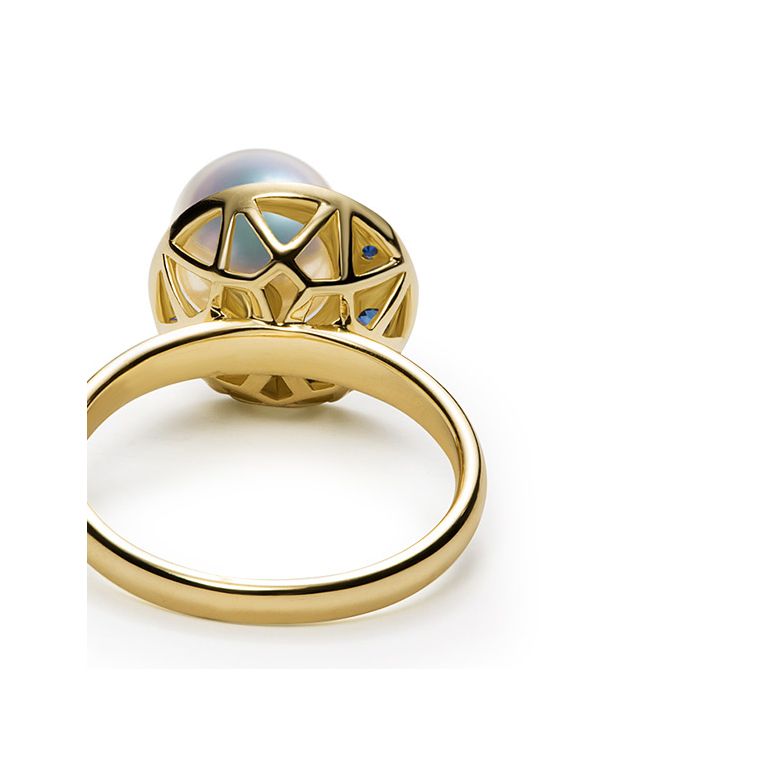 Parure di perle Mikadzuki I Akoya e zaffiri. Luna crescente - 8