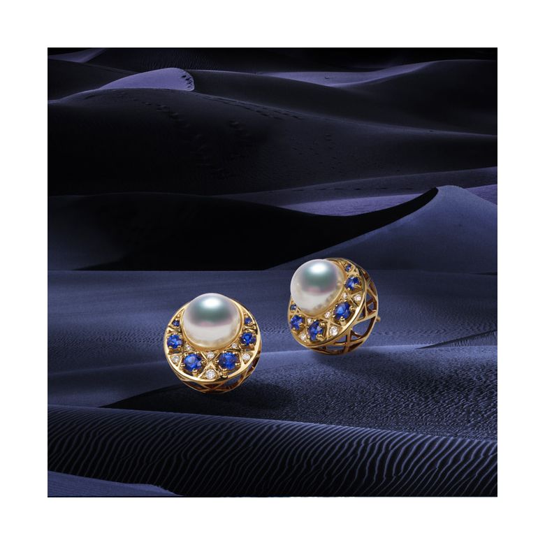 Orecchini Mikadzuki - Perle Akoya Bianche & Oro Giallo 18kt - 5