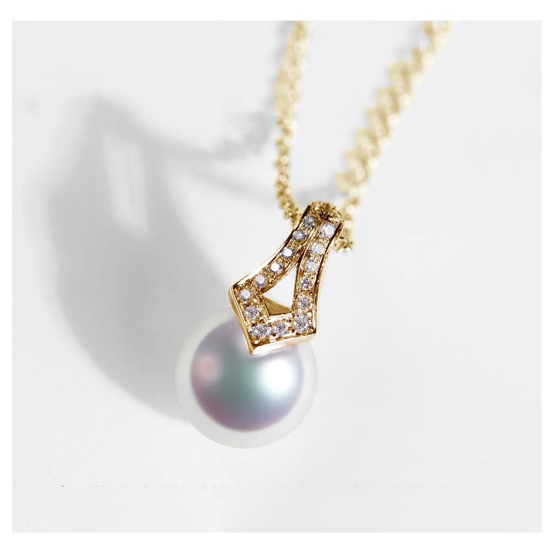 Ciondolo Michiko - Oro Giallo & Perla Akoya Bianca - 5