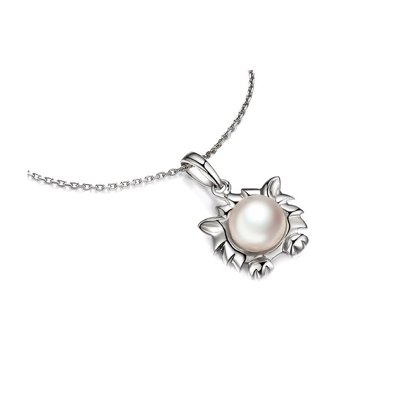 Ciondolo Zodiakku - Oro Bianco e Perla Akoya Bianca - 12