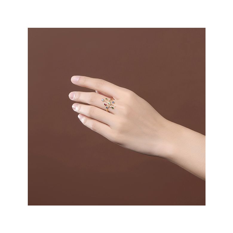 Anello Gocce d'amore. Oro giallo, pietre preziose - 2