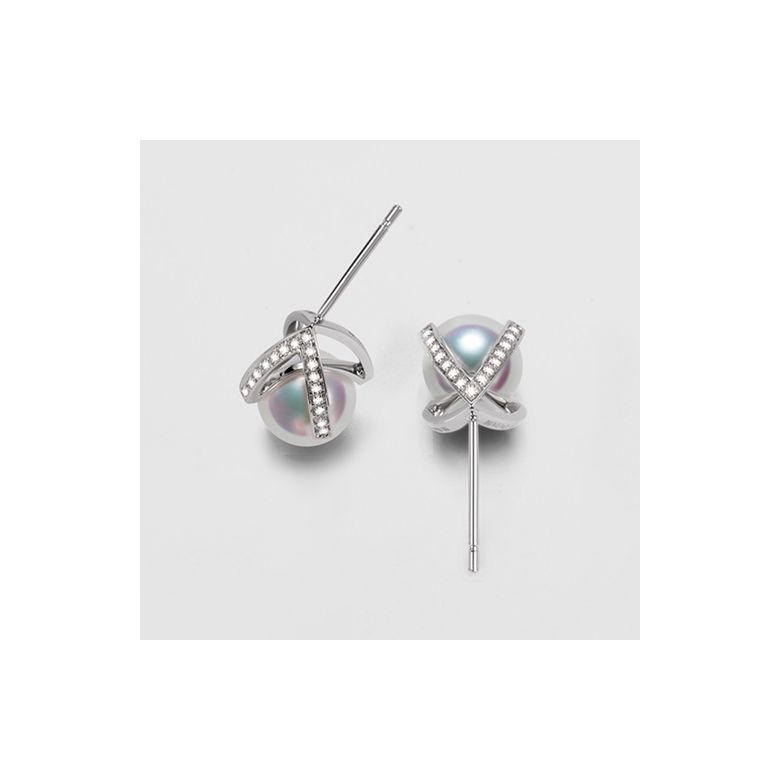 Ciondolo e Orecchini Masako dal Giappone. Perle Akoya, Oro bianco, diamanti - 5