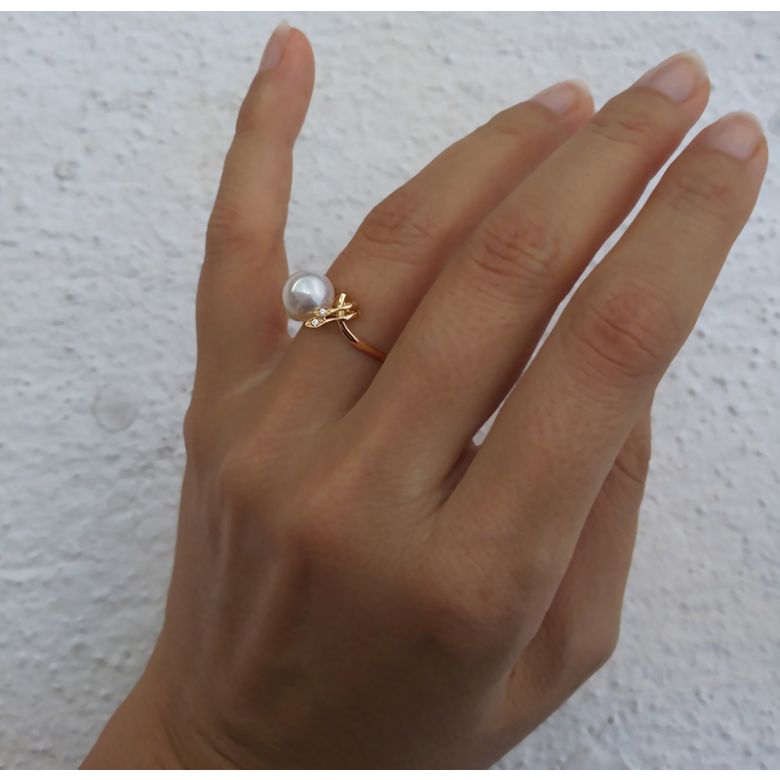 Anello Calisto - Oro Giallo 18kt e Perla d'Acqua Dolce - 5