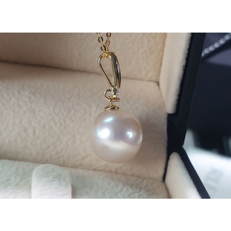 Ciondolo Hainan - Oro Giallo, Perla d'Acqua Dolce e Diamante - 13