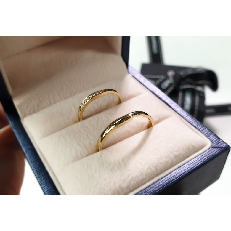 Fede Nuziale Carlton - Anello Uomo in Oro Giallo & Diamante - 1