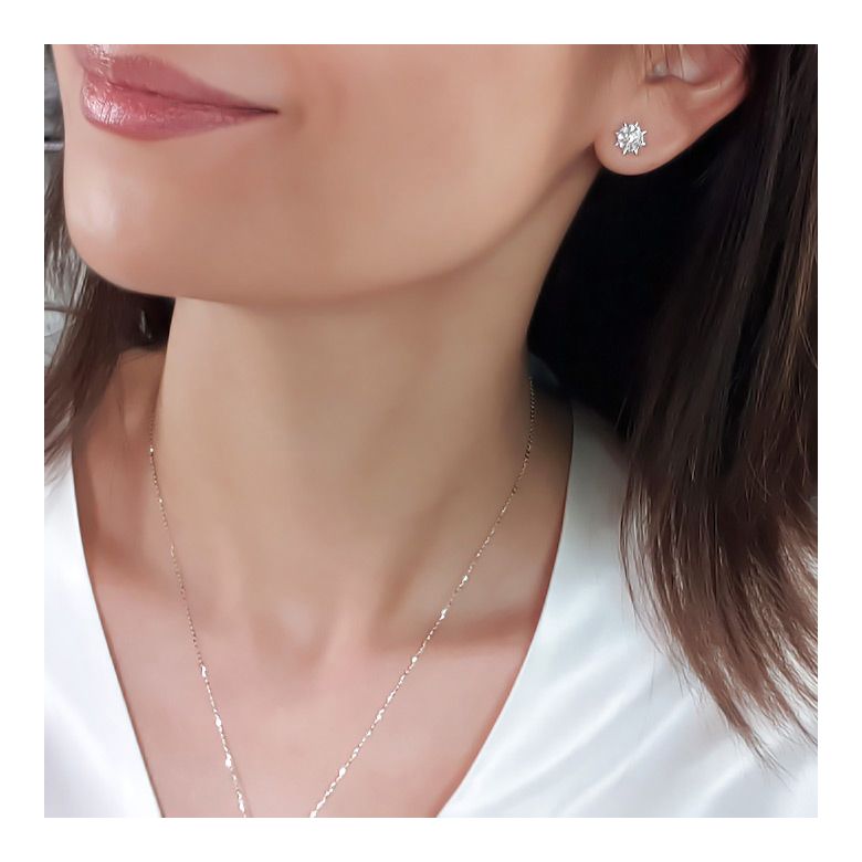 Orecchini meravigliosa. Oro bianco, diamanti 0.26ct - 7