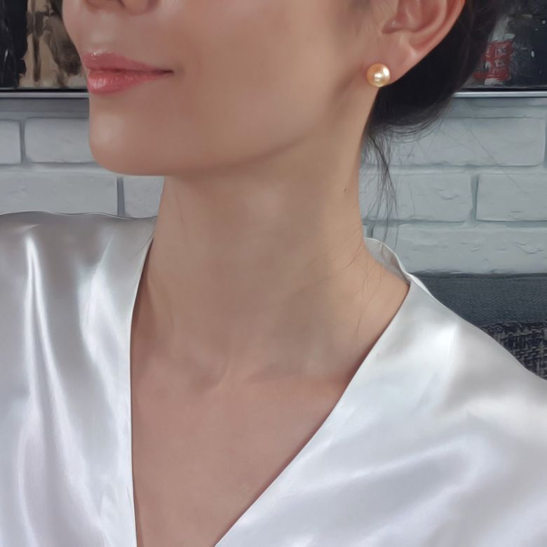 Orecchini A Lobo Edward - Perni in Oro Giallo e Perle Gold - 4