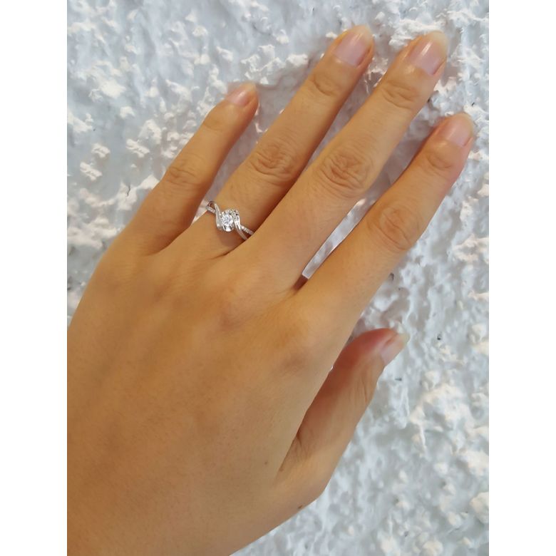 Anello di Fidanzamento Poesia di Diamanti - Oro Bianco 18kt e Diamanti | Gemperles - 10