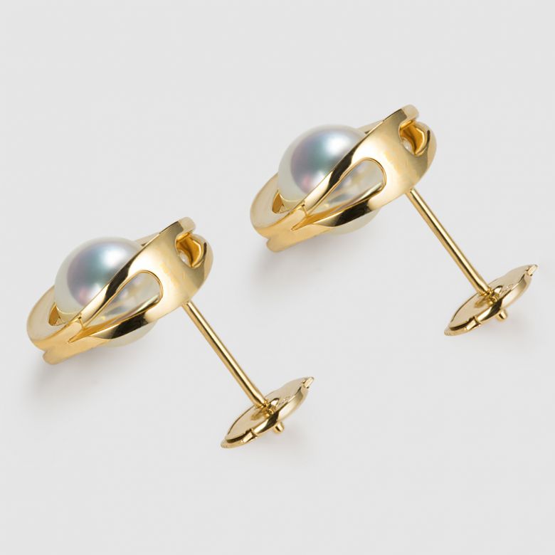 Ciondolo e Orecchini Himiko. Perle Akoya, Oro giallo, diamanti - 7