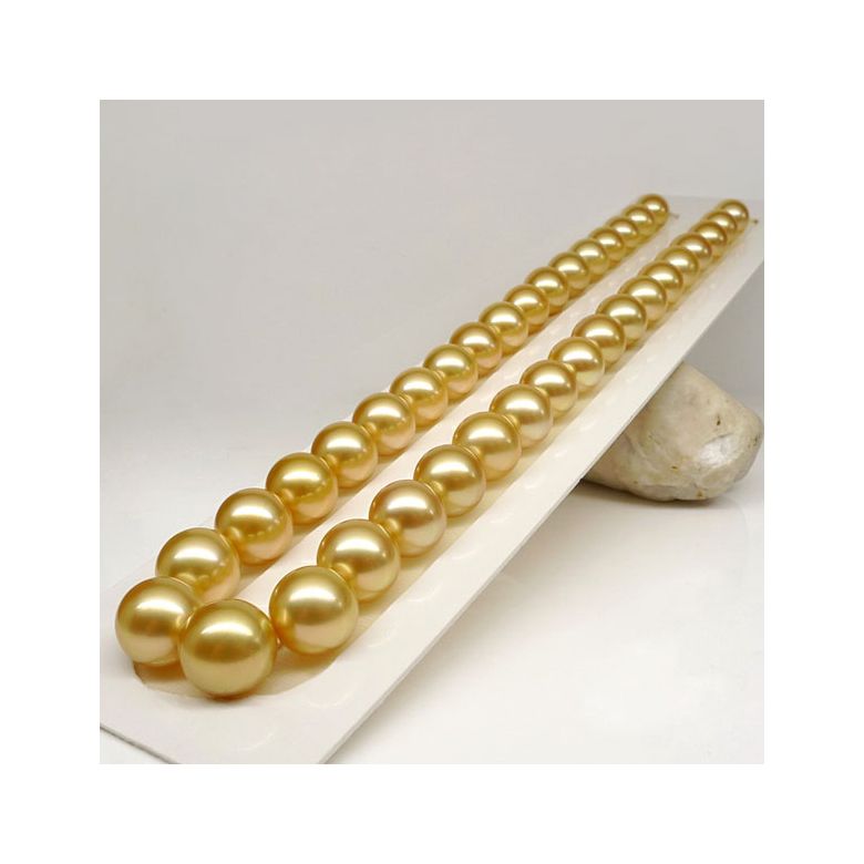 Collana Clothilde - Perle Coltivate Dorate Gold dei Mari del Sud - 5