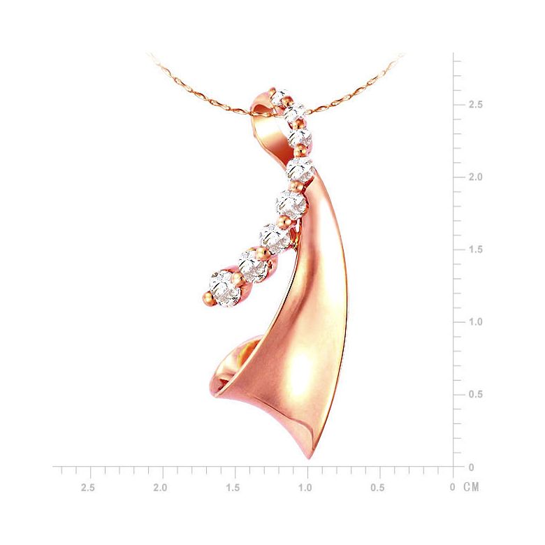 Ciondolo - Oro rosa 2.14gr - Diamanti 0,290ct - 3