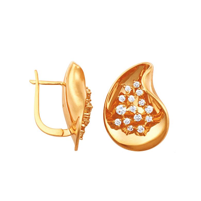 Orecchini Capraia - Monachella da Donna in Oro Giallo e Diamanti - 1