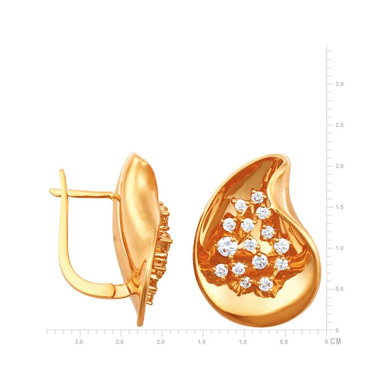 Orecchini Capraia - Monachella da Donna in Oro Giallo e Diamanti - 2