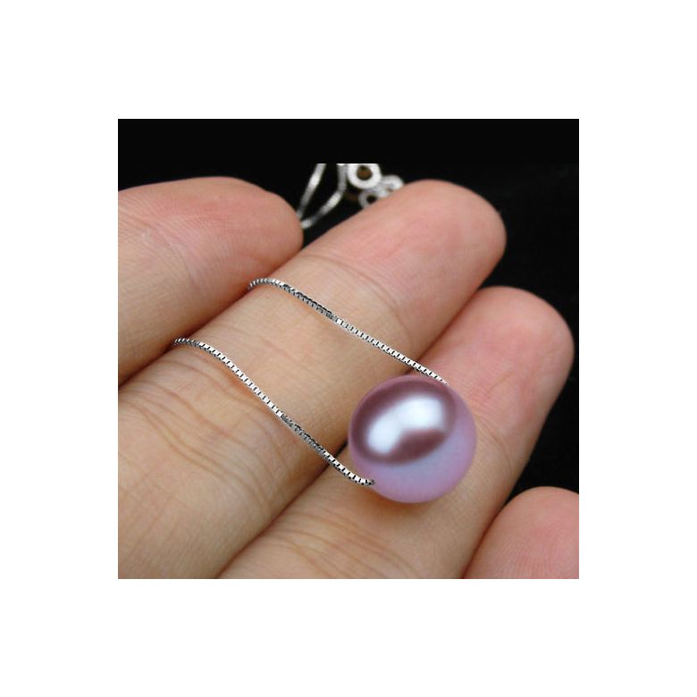 Girocollo Otello Oro Bianco 18kt, Perla di Acqua Dolce Lavanda 10/11mm - 3