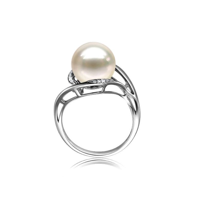 Anello Antalya - Oro Bianco, Perla d'Acqua Dolce Bianca - 3