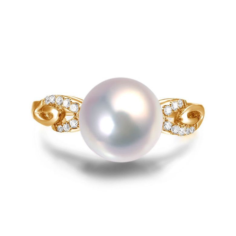 Anello Couple Danseur - Oro Giallo 18kt, Diamanti e Perla d'Acqua Dolce - 2