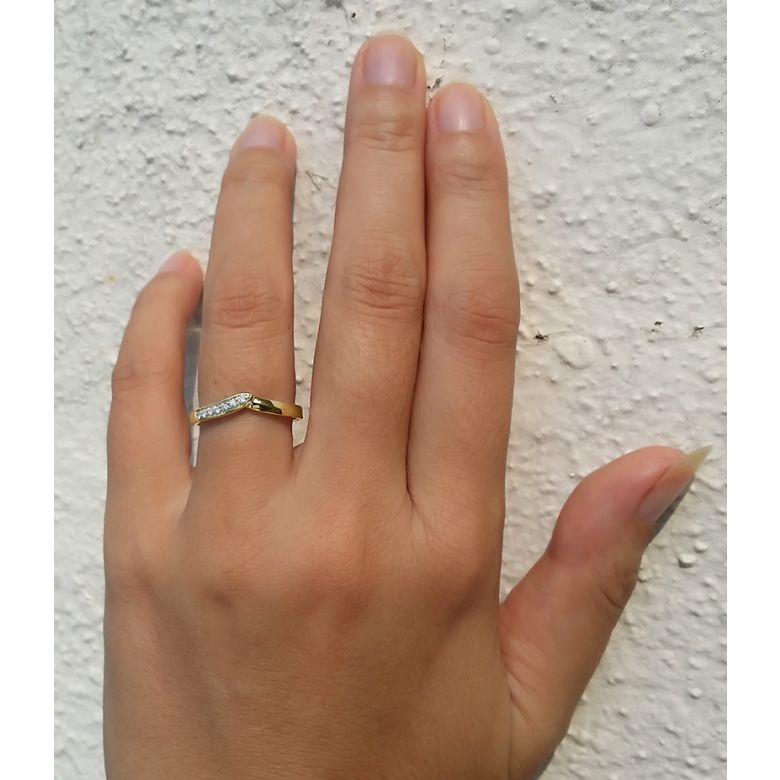 Fede Nuziale Charlotte per Donna - Oro Giallo e Diamanti - 3