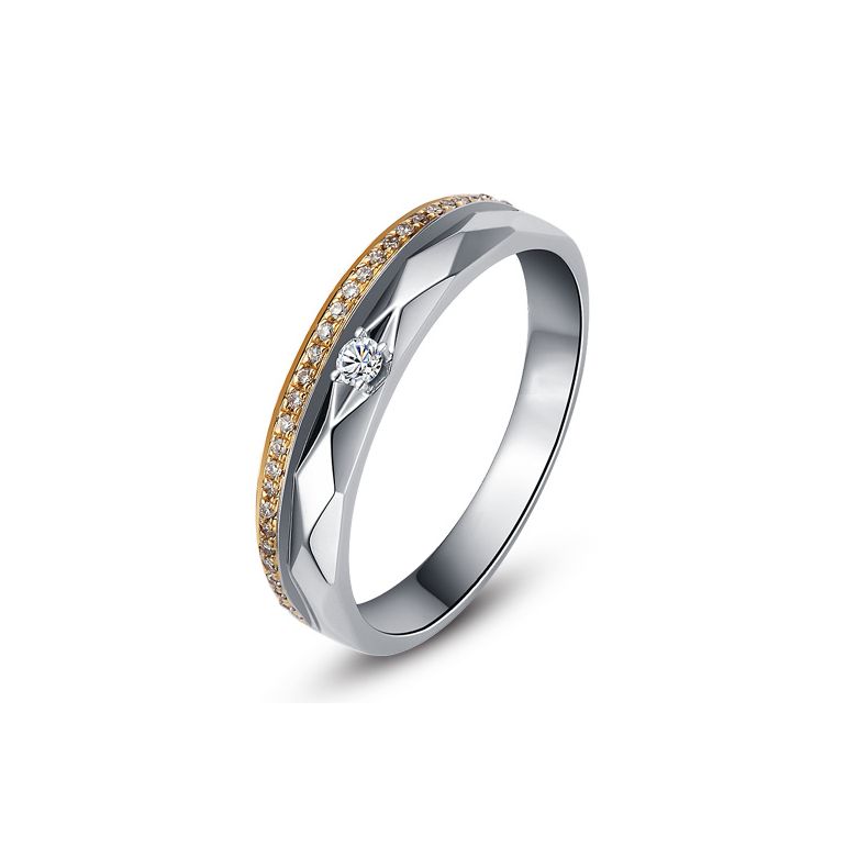 Fede Nuziale da Uomo André - Oro Bianco e Rosa - 2