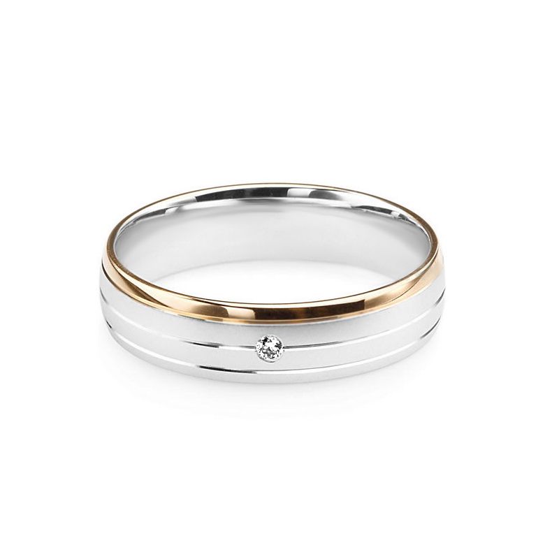 Fede Donna - 2 Ori 3.10gr - Diamanti 0.015ct - 3