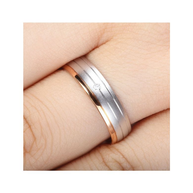 Fede Donna - 2 Ori 3.10gr - Diamanti 0.015ct - 2