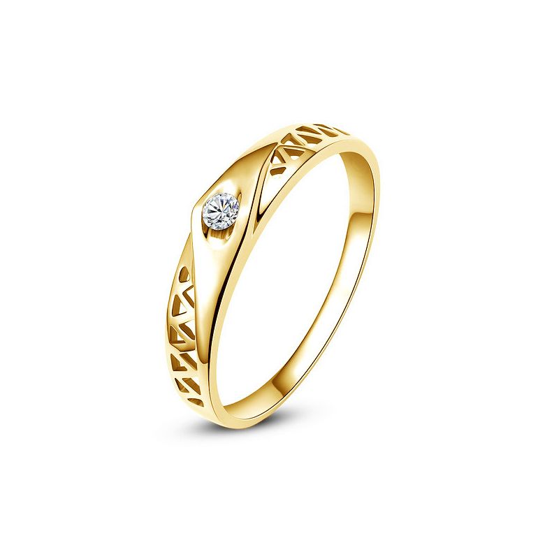 Fede Nuziale Donna Eileen - Oro Giallo 18kt e Diamanti VS/G - 2