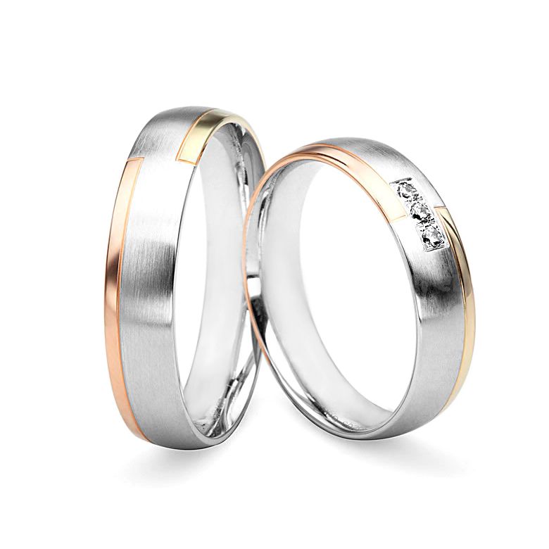 Fedi nuziali Méli Mélo - Oro Bianco, Giallo e Rosa 18kt - 1