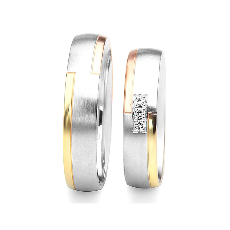 Fedi nuziali Méli Mélo - Oro Bianco, Giallo e Rosa 18kt - 3