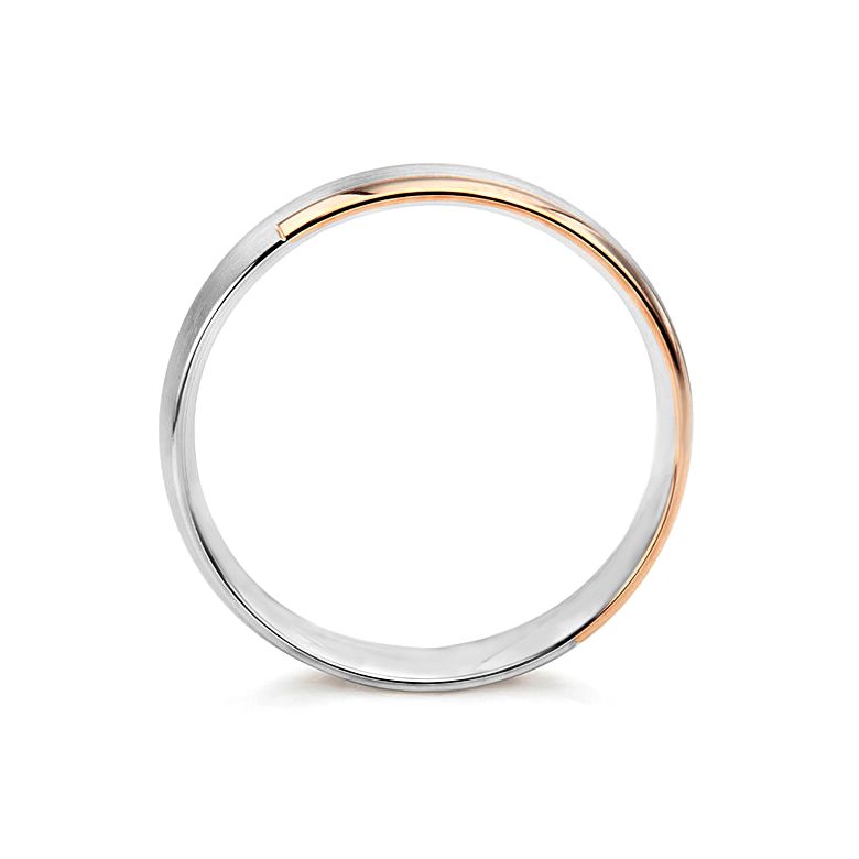 Fede Nuziale Méli Mélo da Uomo - Oro Bianco, Giallo e Rosa 18kt - 4