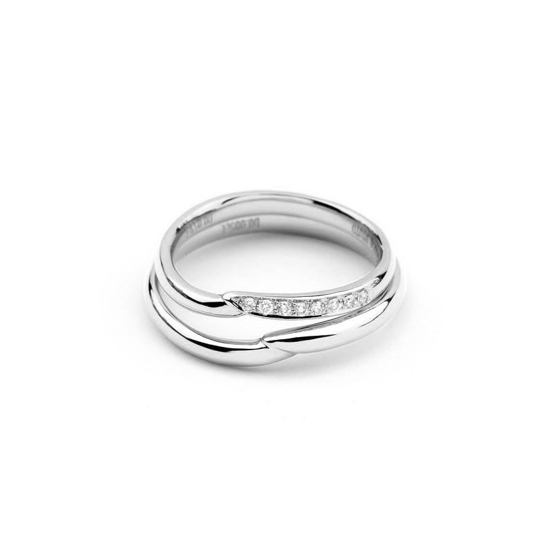 Coppia di Fedi Nuziali Dimitri & Viona - Platino & Diamanti - 3