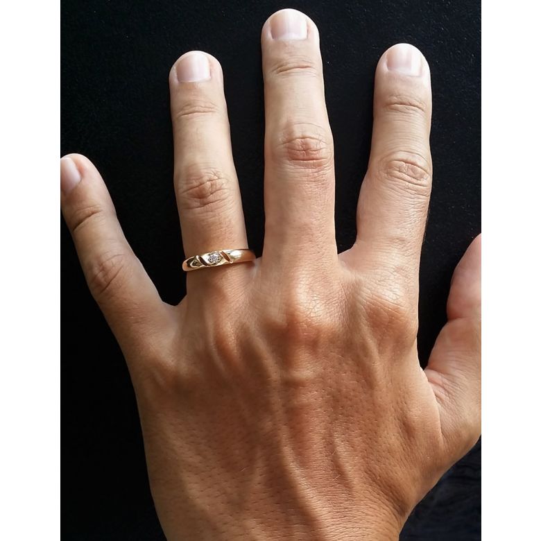 Fede Nuziale da Donna Glenda - Oro Rosa, Diamante - 3