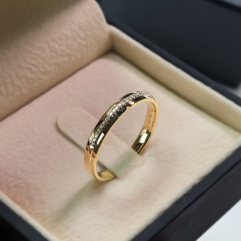 Fede Nuziale Frida - Oro Giallo e Diamanti - 3