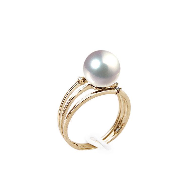 Anello Blossom - Oro Giallo e Perla Akoya Giappone - 1