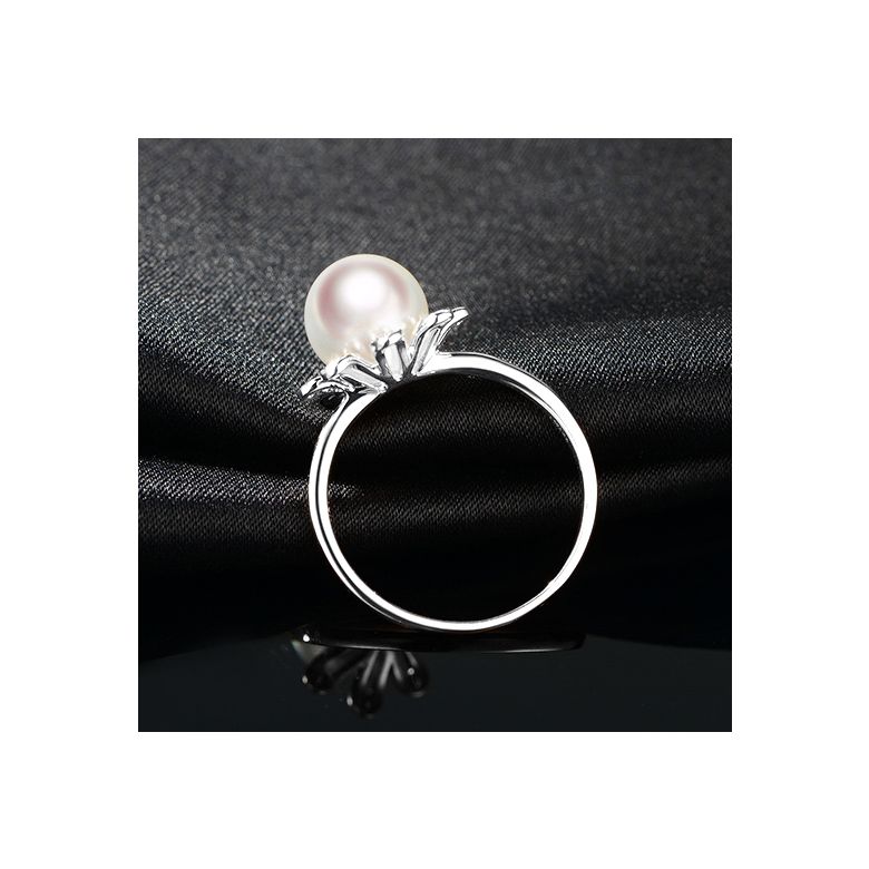 Anello Yuki No Hana - Oro Bianco, Diamanti e Perla Akoya - 4