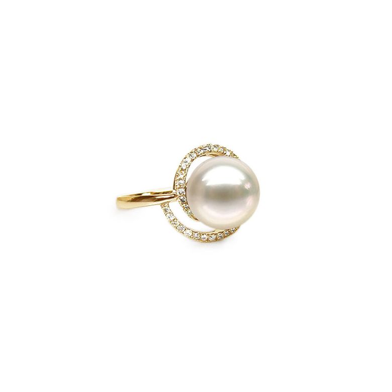 Anello Encerclement - Oro Giallo, Perla d'Acqua Dolce - 1